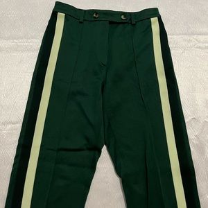 Golden Goose knitted side bands green trousers
